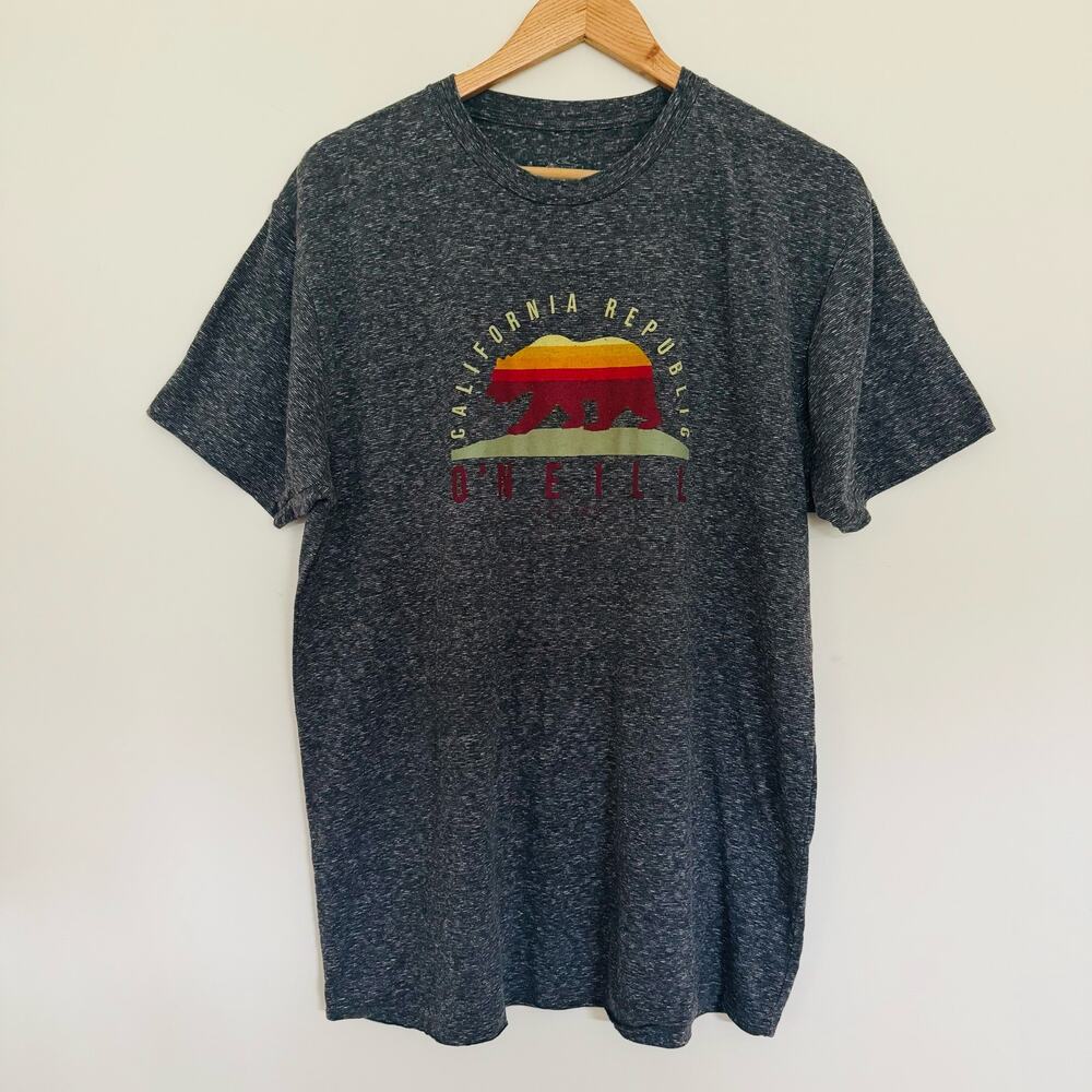 O'Neill California Republic Modern Fit Heather Gray Soft Cotton T Shirt Sz Large